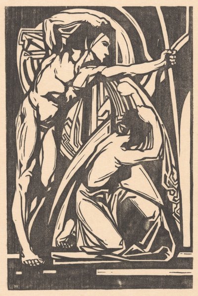 Uomo in piedi e donna inginocchiata da Johannes Josephus Aarts