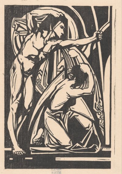 Uomo in piedi e donna inginocchiata da Johannes Josephus Aarts