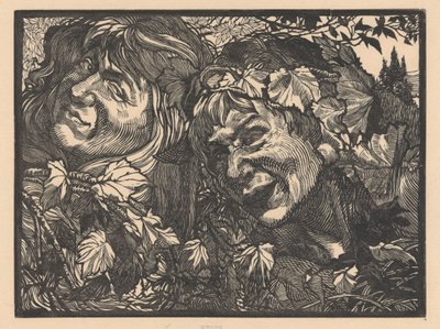 Due baccanti circondati da foglie di vite da Johannes Josephus Aarts