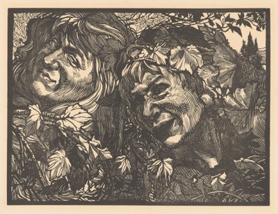Due baccanti circondati da foglie di vite da Johannes Josephus Aarts