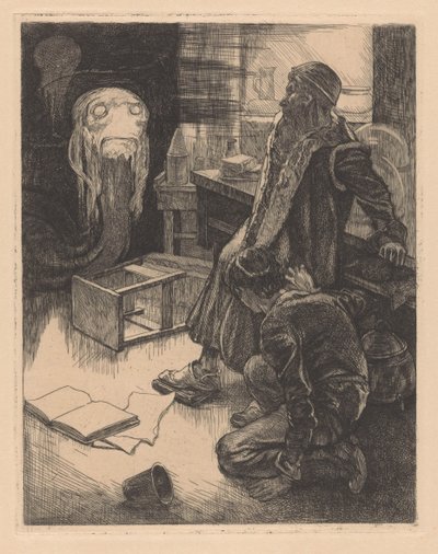 Due uomini e un mostro in uno studio da Johannes Josephus Aarts