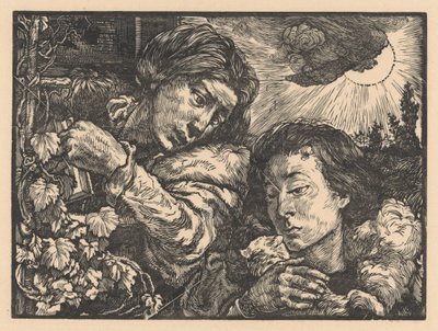 Due donne vicino a una vite da Johannes Josephus Aarts