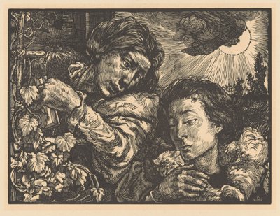 Due donne vicino a una vite da Johannes Josephus Aarts