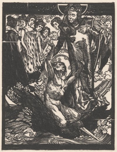 Figure femminili con uomo sul dorso di un uccello da Johannes Josephus Aarts