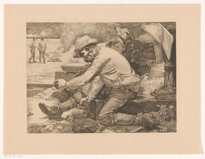 Lavoratore che scava da Johannes Josephus Aarts