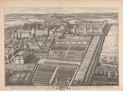 Una Prospettiva della Casa a Windsor, Appartenente a Sua Grazia Charles Beauclerck da Johannes Kip