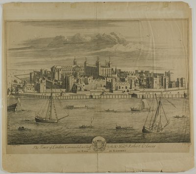La Torre di Londra, quinta tavola da Britannia Illustrata da Johannes Kip