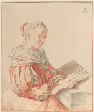 Giovane ragazza alla tastiera, 1767 da Johannes Kornlein