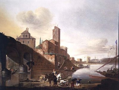 Una vista del Ponte Molle a Roma da Johannes Lingelbach
