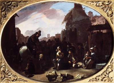 Bambocciata, Cavadenti in Piazza Navona da Johannes Lingelbach