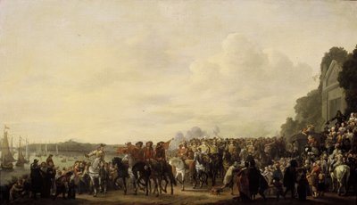 Carlo II che si ferma alla tenuta di Wema sulla Rotte durante il suo viaggio da Rotterdam all