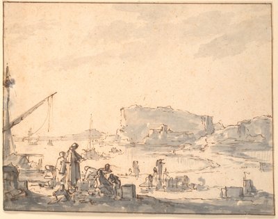 Paesaggio portuale da Johannes Lingelbach
