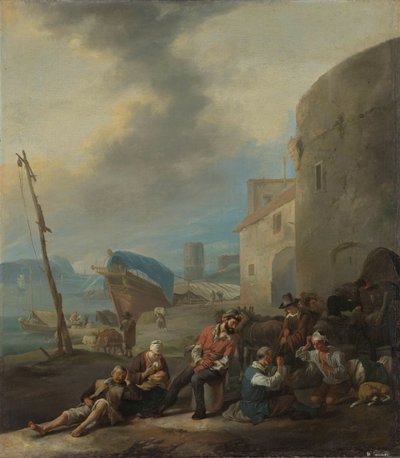 Porto italiano da Johannes Lingelbach