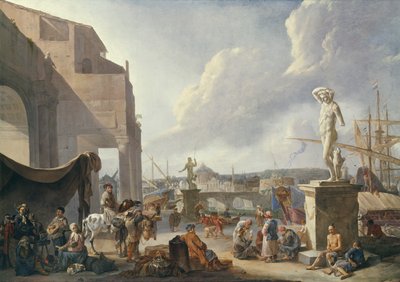 Porto italiano da Johannes Lingelbach
