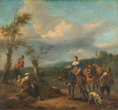 Paesaggio italiano con figure da Johannes Lingelbach