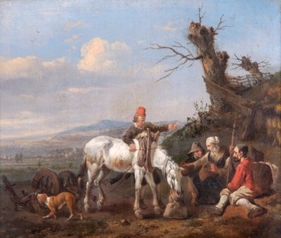 Paesaggio con viaggiatori che riposano da Johannes Lingelbach