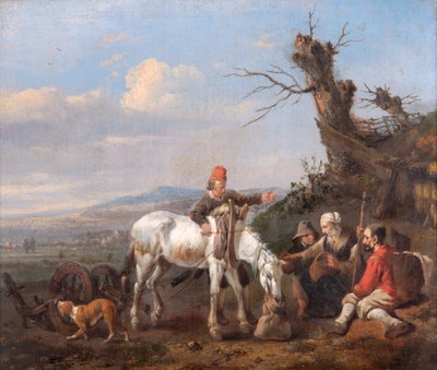 Paesaggio con Viaggiatori in Riposo, 17° secolo da Johannes Lingelbach