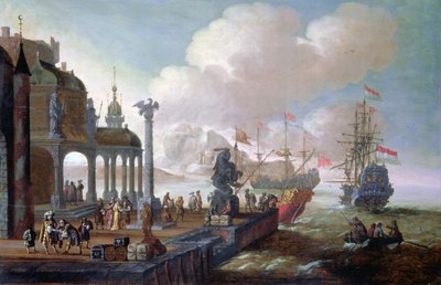 Scena di porto mediterraneo da Johannes Lingelbach