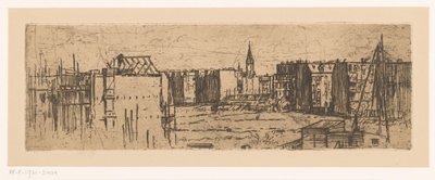 Veduta di Amsterdam con case in costruzione da Johannes Löhr