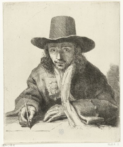 Autoritratto di Johannes Lutma, disegnando da Johannes  Lutma