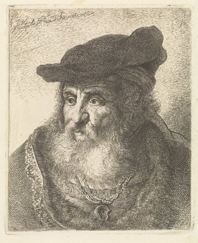 Ritratto di un vecchio con berretto da Johannes Mock