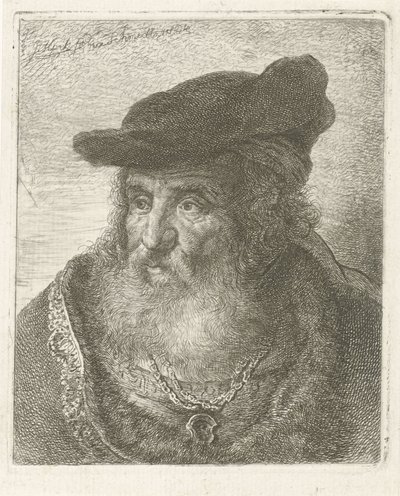 Ritratto di un vecchio con berretto da Johannes Mock