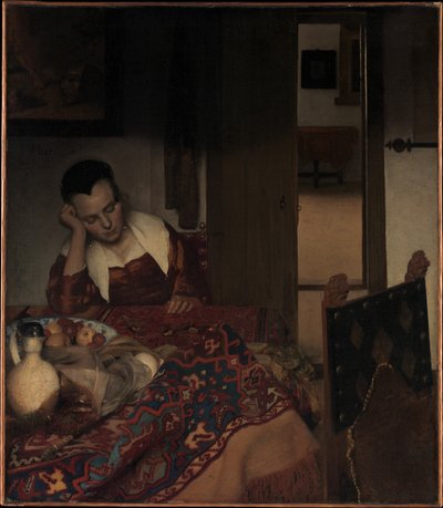 Ein schlafendes Mädchen da Johannes Vermeer
