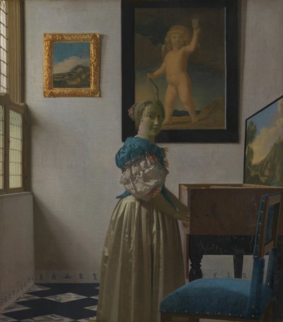 Eine junge Frau an einem Virginal da Johannes Vermeer