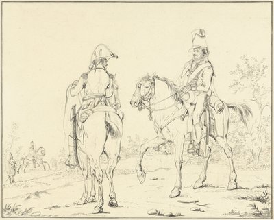 Due cavalieri francesi a cavallo da Johannes Vinkeles