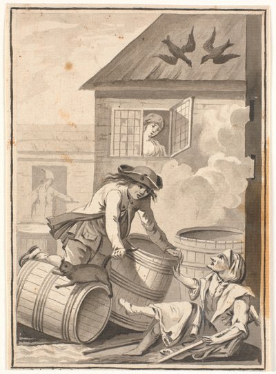 Jens Blok e Gunild. Illustrazione per Ludvig Holberg: Peder Paars 1772. (libro 2, canto 3) da Johannes Wiedewelt