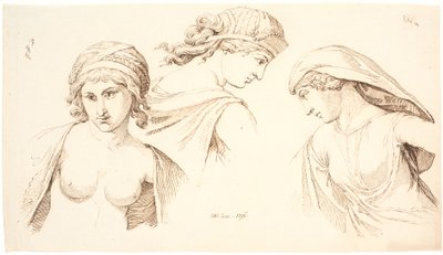 Tre teste di donne classiche da Johannes Wiedewelt