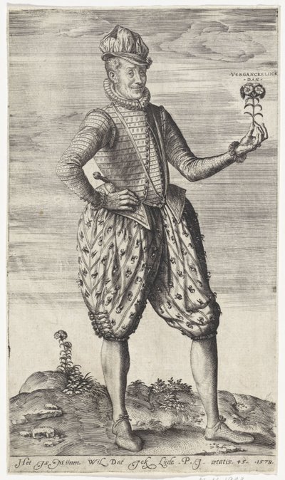 Uomo sconosciuto con garofano da Johannes Wierix