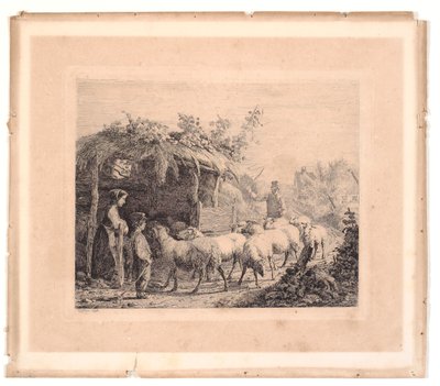 Un gregge di pecore portato nella stalla da Johannes Wilhelm Zillen
