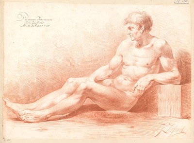 Nudo maschile seduto, visto di lato (1° premio 1789) da Johannes Ziesenis