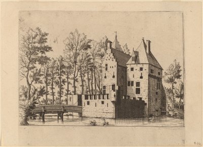 Castello con ponte levatoio da Johannes and Lucas van Doetechum after Master of the Small Landscapes