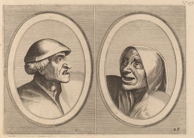"Dief-achtighe Tijs" e "Nies Spoel-de-Nap" da Johannes and Lucas van Doetechum after Pieter Bruegel the Elder