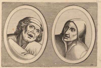 "Harme Snap-op" e "Keursje-sonder-naed" da Johannes and Lucas van Doetechum after Pieter Bruegel the Elder