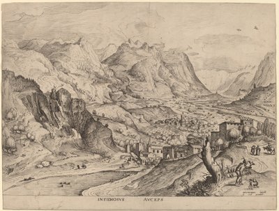 Insidiosus Auceps (Il cacciatore di uccelli astuto) da Johannes and Lucas van Doetechum after Pieter Bruegel the Elder