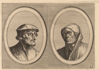"Voorsichtighe Krijn" e "Broentje Spaer-pots" da Johannes and Lucas van Doetechum after Pieter Bruegel the Elder