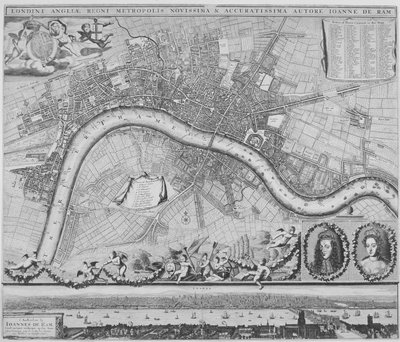 Mappa di Londra, 1690 da Johannes de Ram