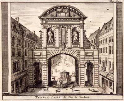 Temple Bar, Londra, c1700 da Johannes de Ram