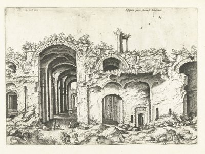 Terza veduta delle Terme di Diocleziano (Rovine romane, 1561) da Johannes of Lucas van Doetechum (attributed to)