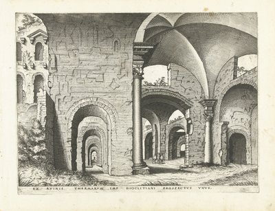 Veduta delle Terme di Diocleziano da Johannes of Lucas van Doetechum (attributed to)