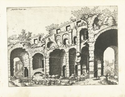 Veduta di un anfiteatro probabilmente il Colosseo da Johannes of Lucas van Doetechum (attributed to)