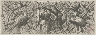 Fregio con due corazze da Johannes of Lucas van Doetechum