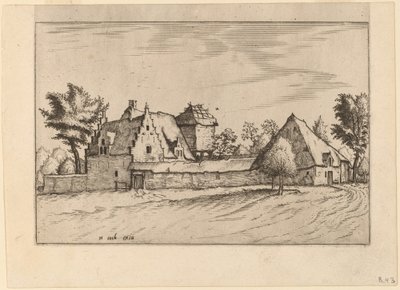 Fattorie in un cortile da Johannes van Doetechum, the Elder and Lucas