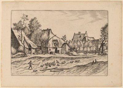 Fattorie in un villaggio da Johannes van Doetechum, the Elder and Lucas
