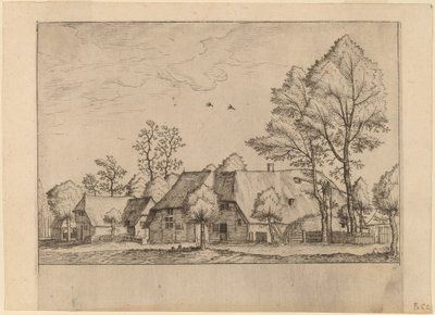 Grande fattoria con pozzo a secchio da Johannes van Doetechum, the Elder and Lucas
