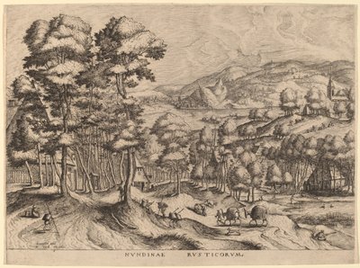 Nundinae Rusticorum (Mercato Rustico) da Johannes van Doetechum the Elder and Lucas