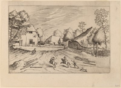 La locanda del cigno con fattorie da Johannes van Doetechum, the Elder and Lucas